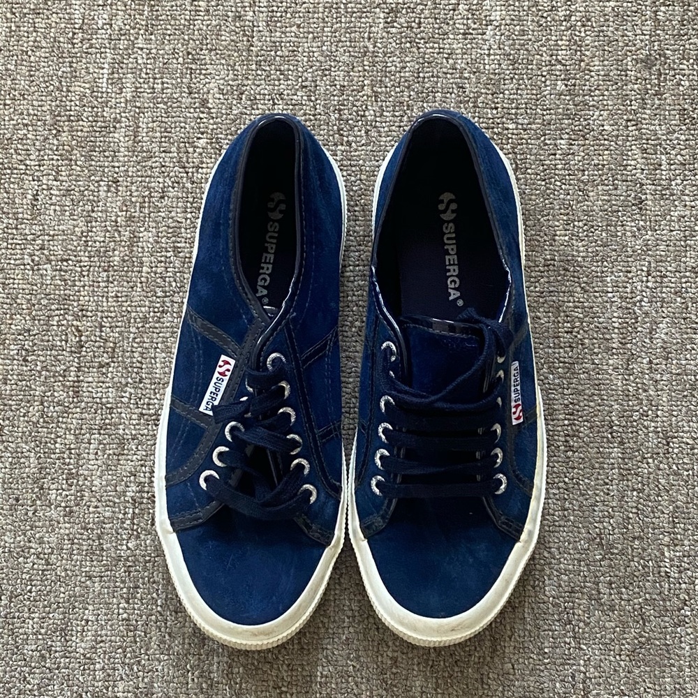 Blue Suede Superga Sneakers